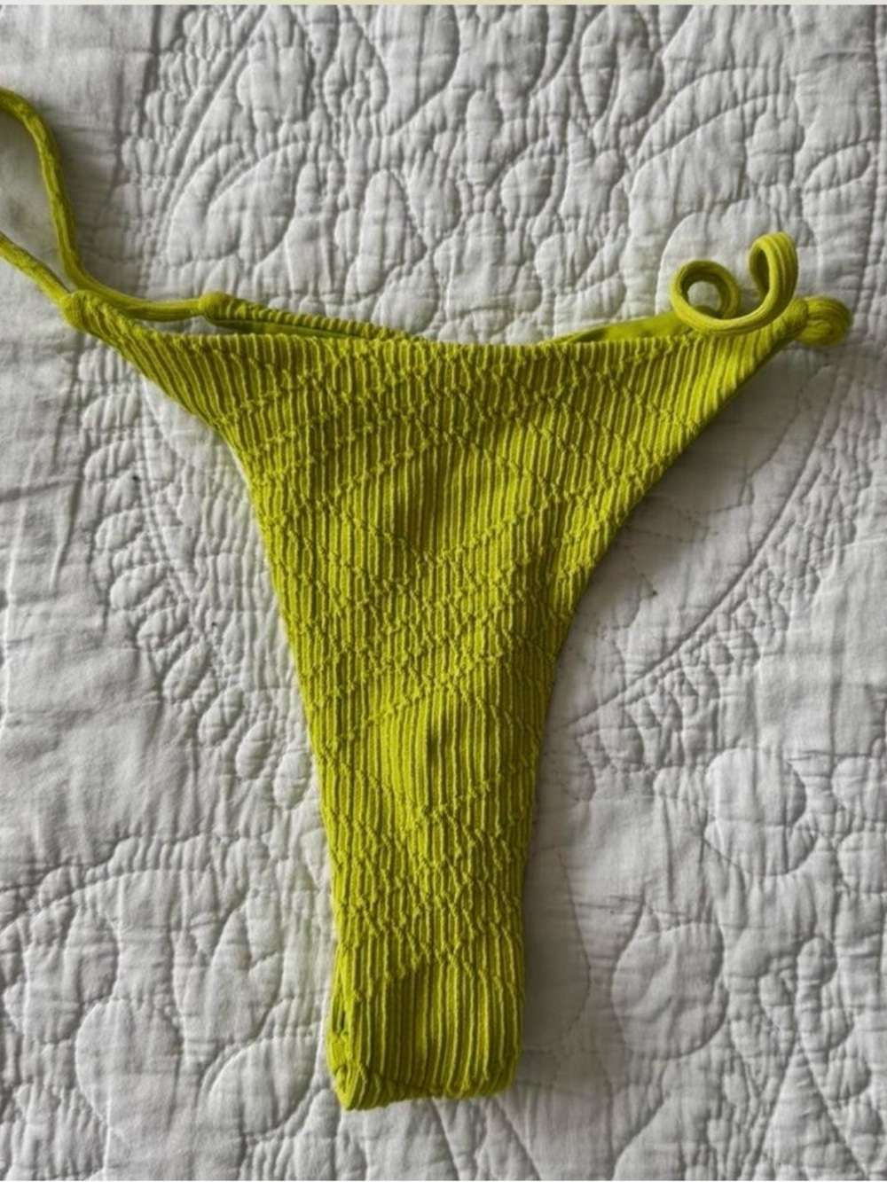 Monday Swimwear Chartreuse Summer Plaid Brazil Thong